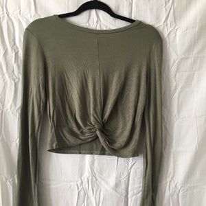Army green Crop top